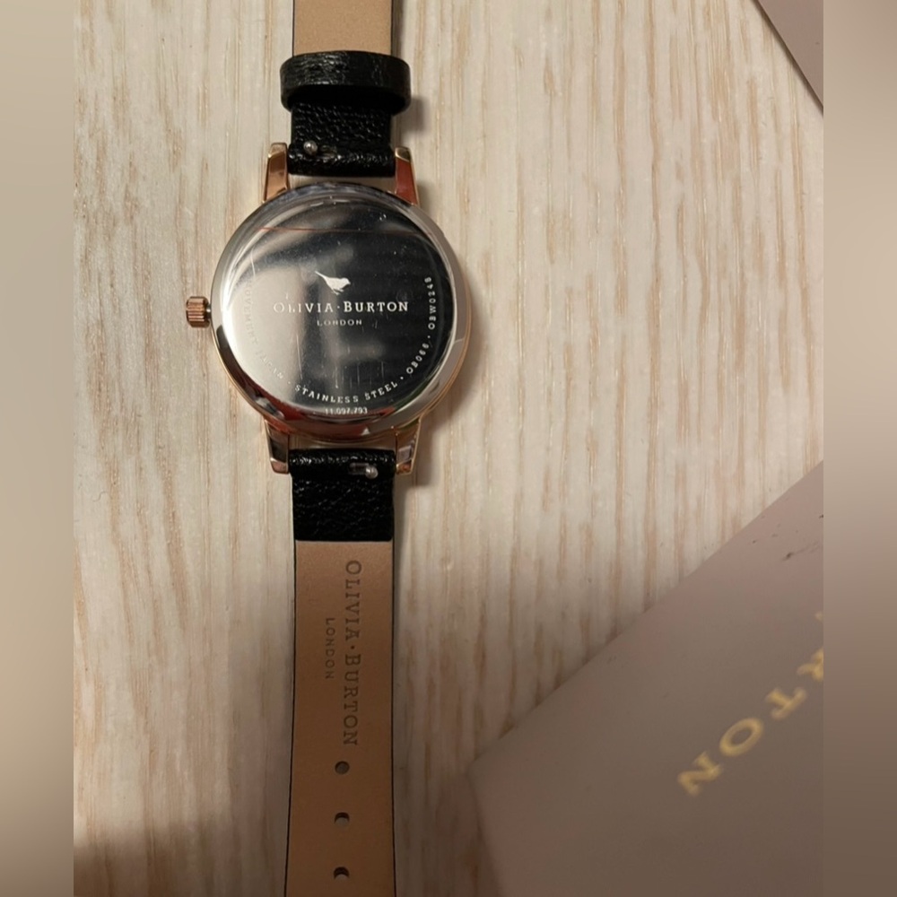 NWT Olivia Burton London Ladies Midi Dial Black Sunray Rose Gold Watch OB16MD83 - Picture 7 of 7